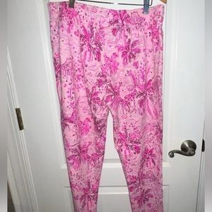Lilly Pulitzer Emora Pink Blossom Wild About You Knit Pants XL